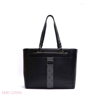 SHOULDER BAG WITH ADJUSTABLE POUCH AND SIMPLE LOGO - LARGE