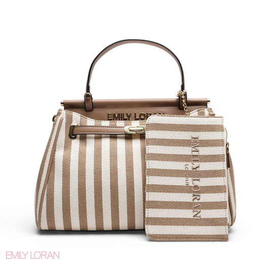 EMILY LORAN STRIPED CANVAS BAG