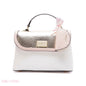 ELEGANT METALLIC SNAKESKIN TOP-HANDLE FLAP BAG