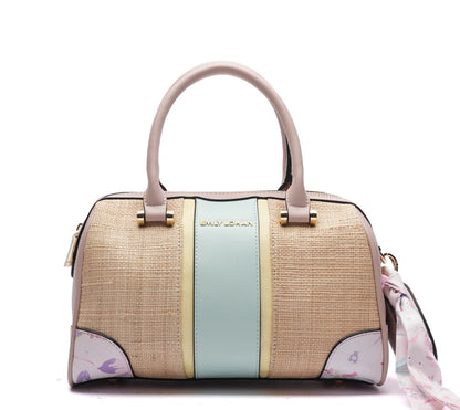 TEXTURED PANELLED BARREL BAG