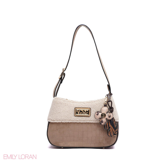 ELEGANT SHOULDER BAG WITH CHARM - MEDIUM