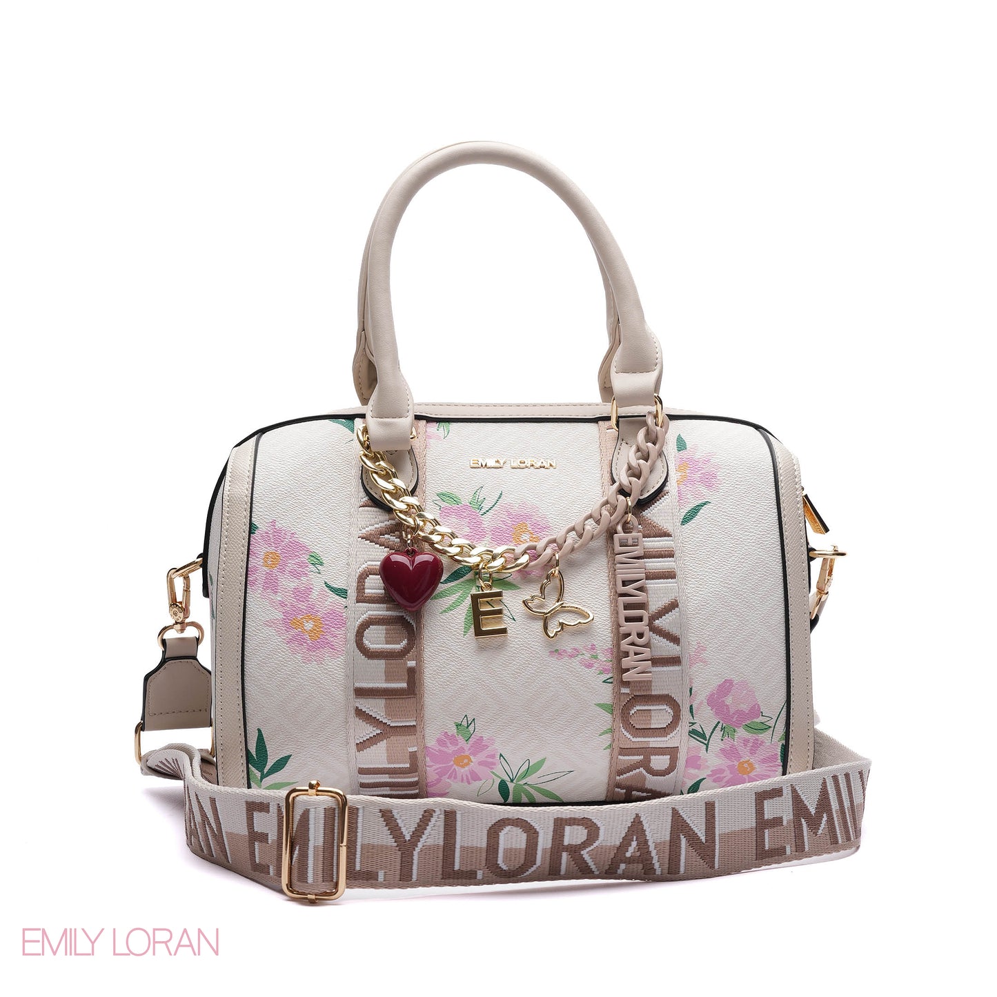 MONOGRAM BARREL BAG WITH CHARM CHAIN - MEDIUM