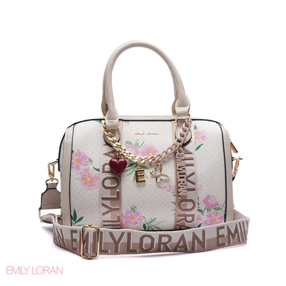 MONOGRAM BARREL BAG WITH CHARM CHAIN - MEDIUM