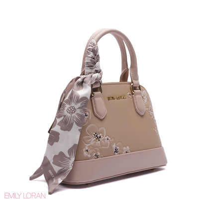 FLORAL DOME HANDBAG WITH SCARF