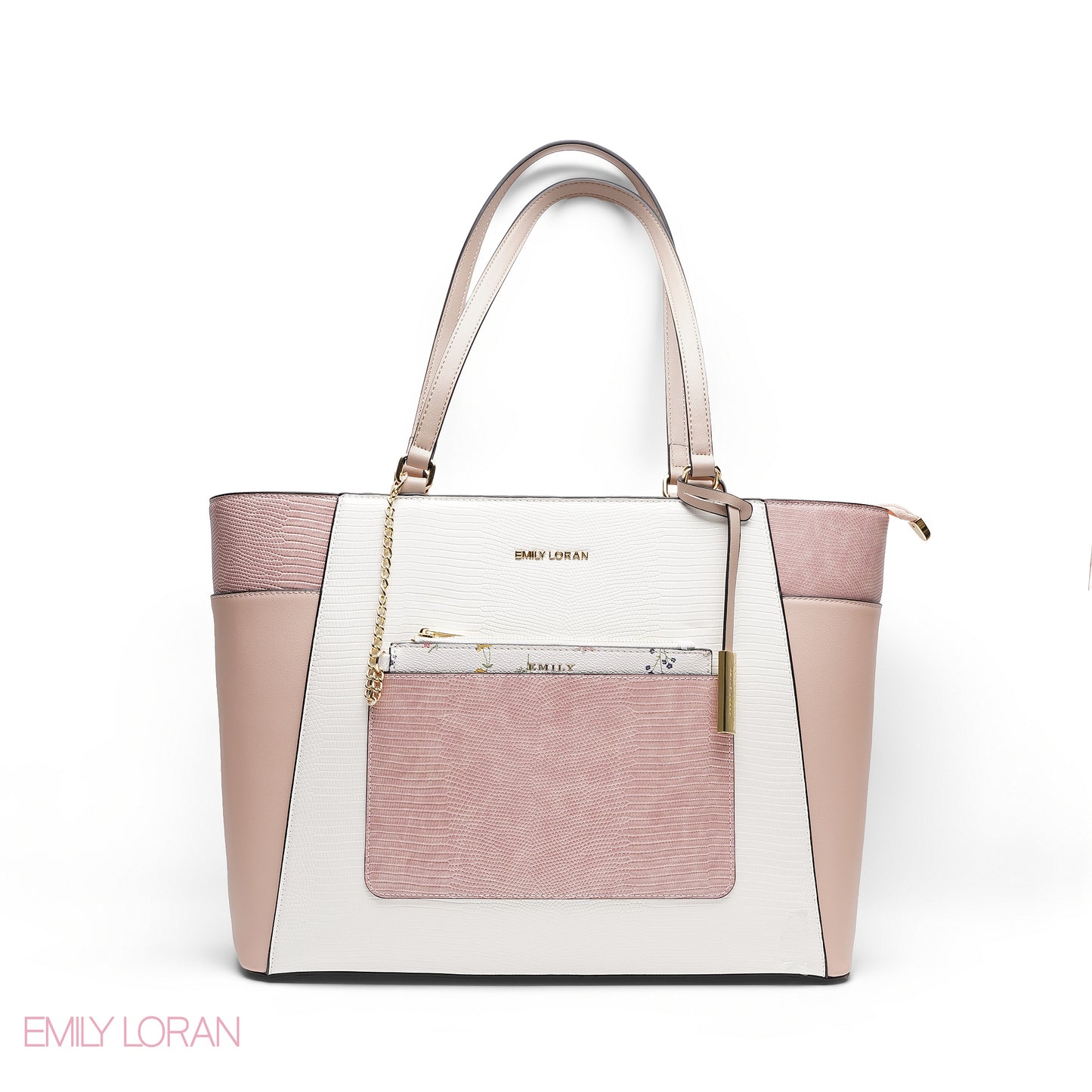 ELEGANT MULTI TEXTURED WITH FLORAL POUCH BAG