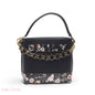 BLACK FLORAL TOTE WITH GOLD CHAIN & STRAP