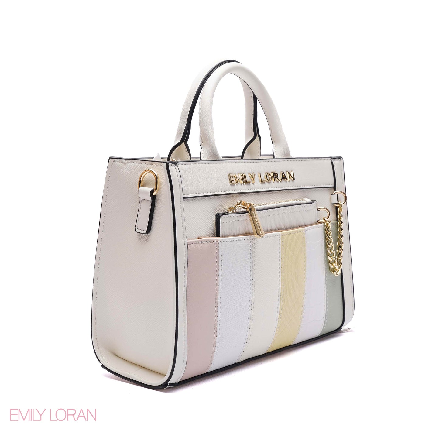 MULTI-TEXTURED PANELLED HANDBAG SET - SMALL