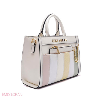 MULTI-TEXTURED PANELLED HANDBAG SET - SMALL
