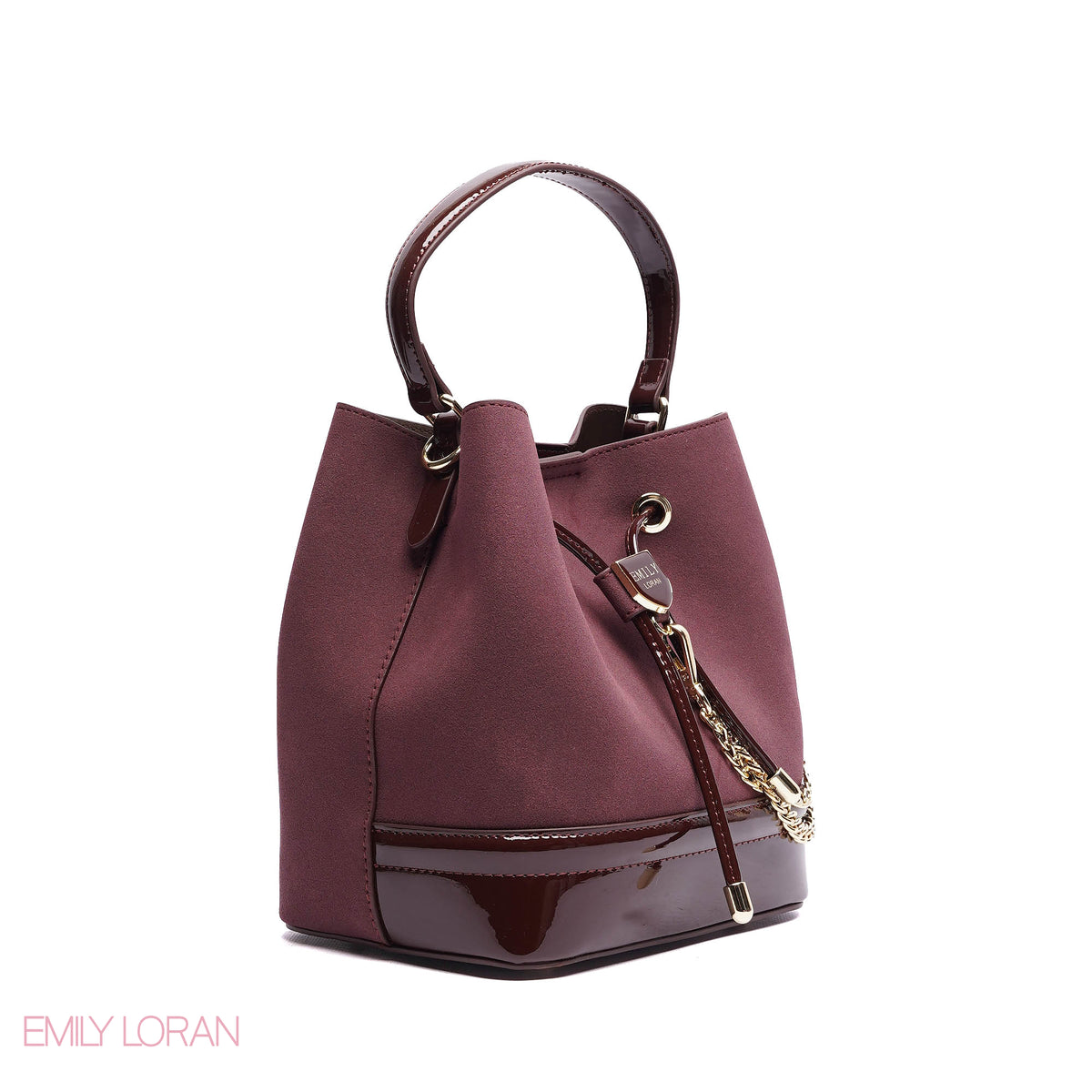 HANDBAG WITH SIMPLE LOCK DESIGNING WITH GOLD CHAIN - SMALL