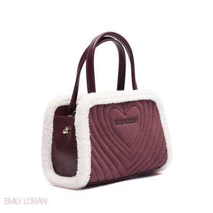 MINI-BAG FUR EDGES WITH FRONT HEART SIGHN - MINI