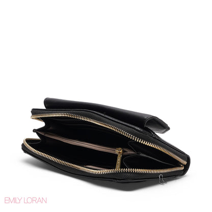 FLORAL PRINT DOUBLE COMPARTMENT ZIP-AROUND WALLET