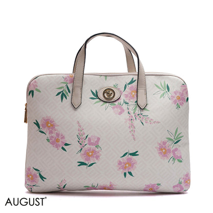 MONOGRAM LAPTOP BAG WITH LOGO WEBBING STRAP