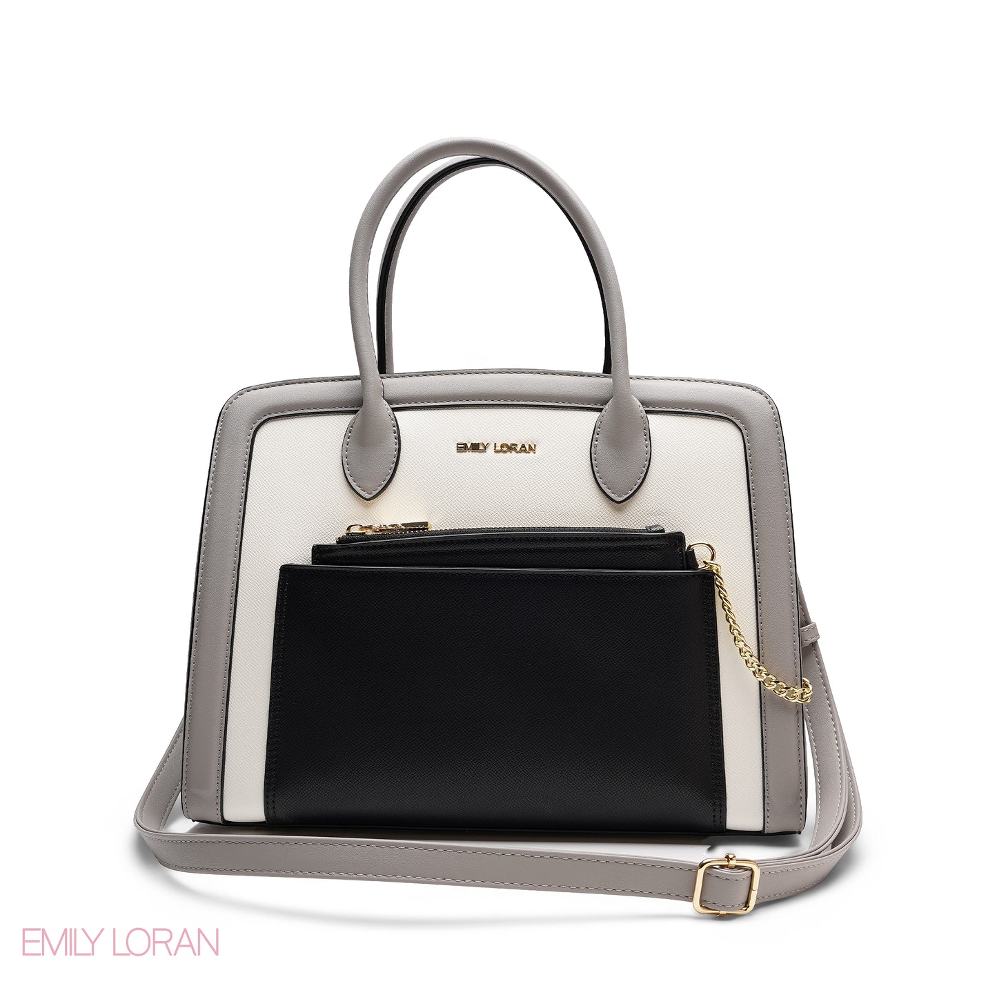 HANDBAG WITH POUCH MIXED COLOR- LARGE