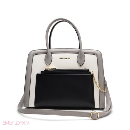 HANDBAG WITH POUCH MIXED COLOR- LARGE
