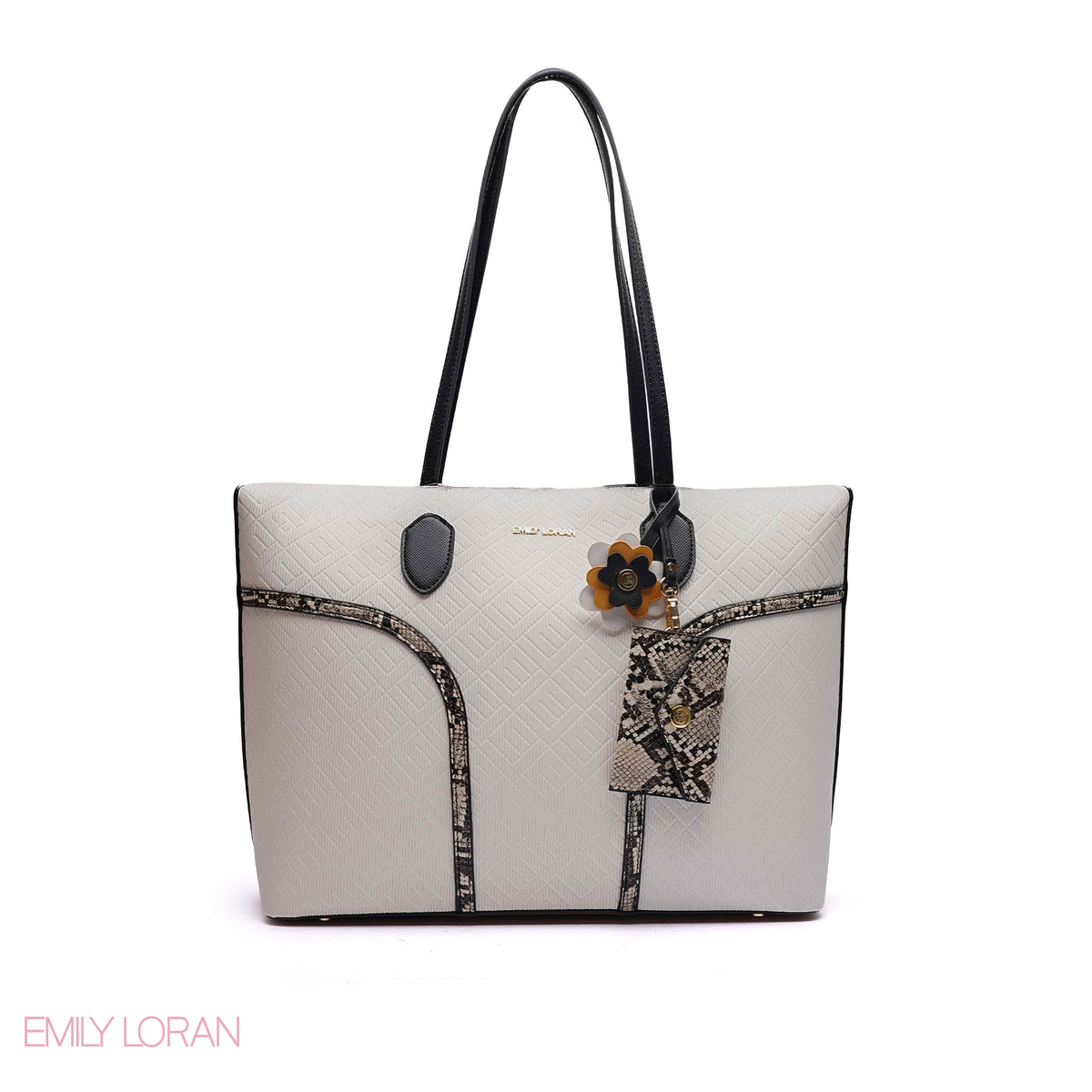 SNAKE PRINT SHOULDER-BAG WITH MINI POUCH - LARGE