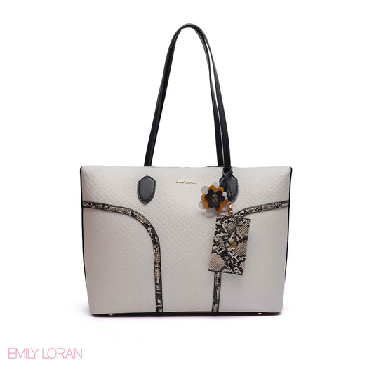 SNAKE PRINT SHOULDER-BAG WITH MINI POUCH - LARGE