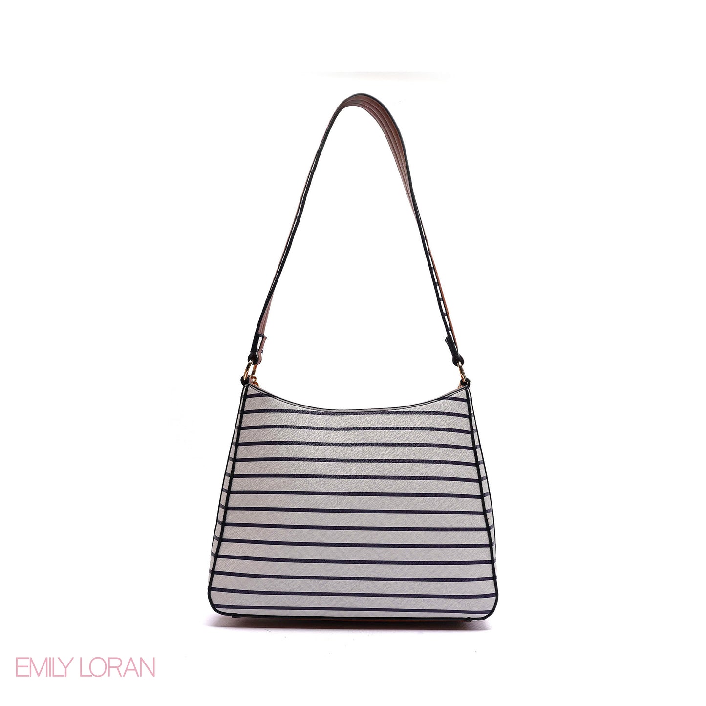 SHOULDER BAG WITH GOLD LOGO CHAIN MIX COLOR - MEDIUM
