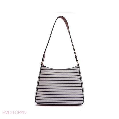 SHOULDER BAG WITH GOLD LOGO CHAIN MIX COLOR - MEDIUM
