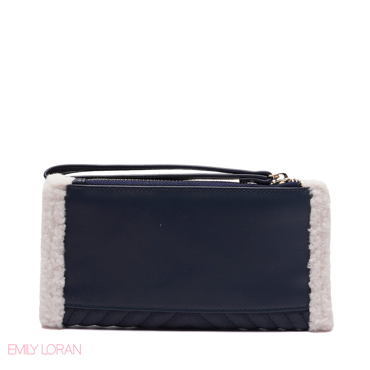 WALLET ROUNDED WITH FUR HEART DESIGN