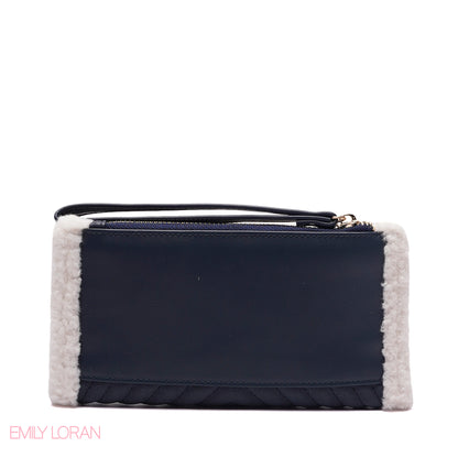 WALLET ROUNDED WITH FUR HEART DESIGN