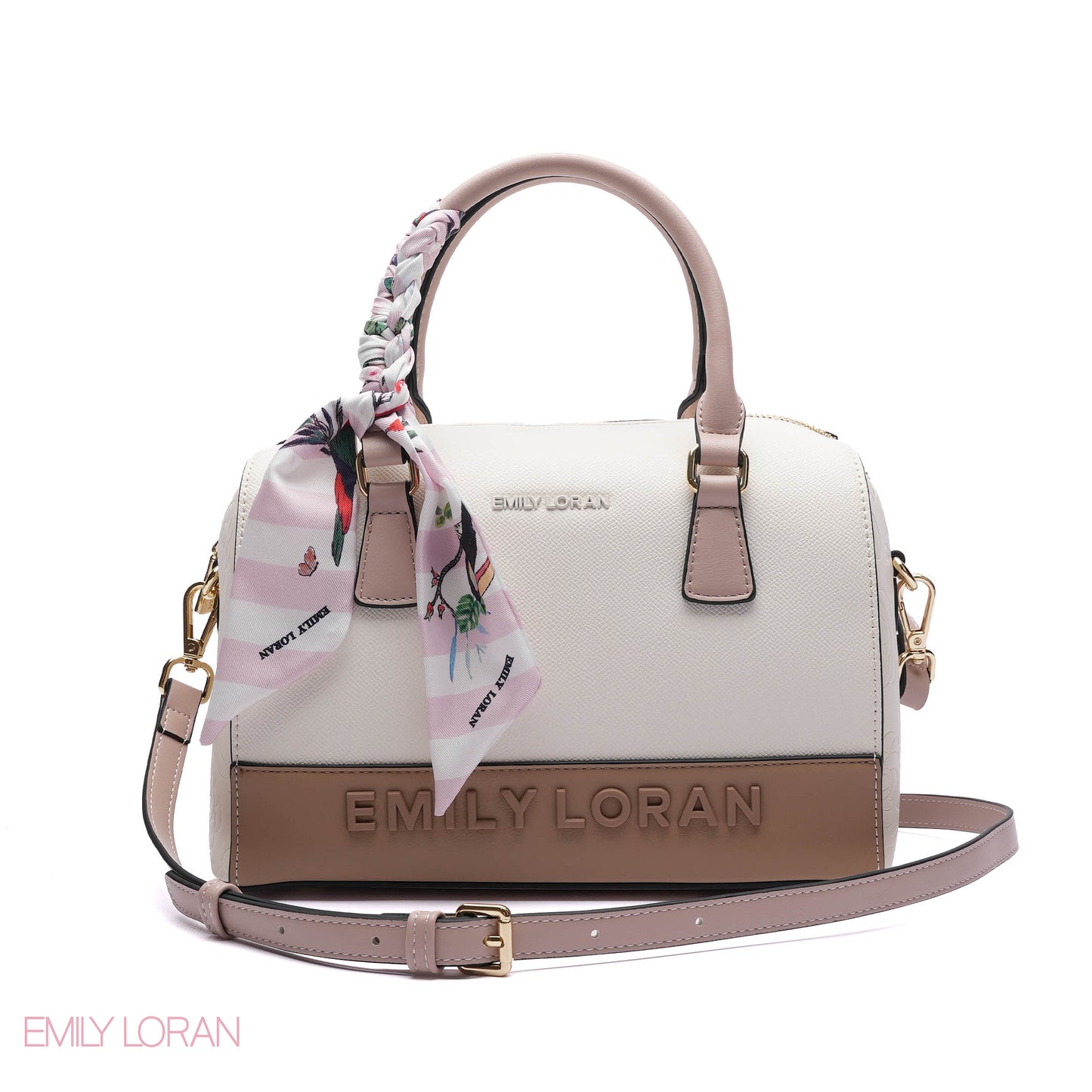 EMBOSSED LOGO SATCHEL BAG - MEDIUM