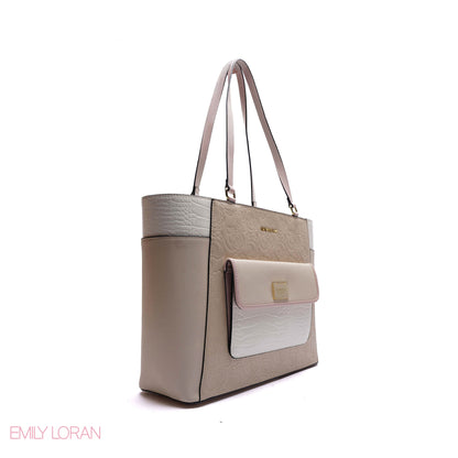 SHOULDER-BAG WITH FRONT POCKET SNAKE AND FLOWE STRUCTURE - LARGE