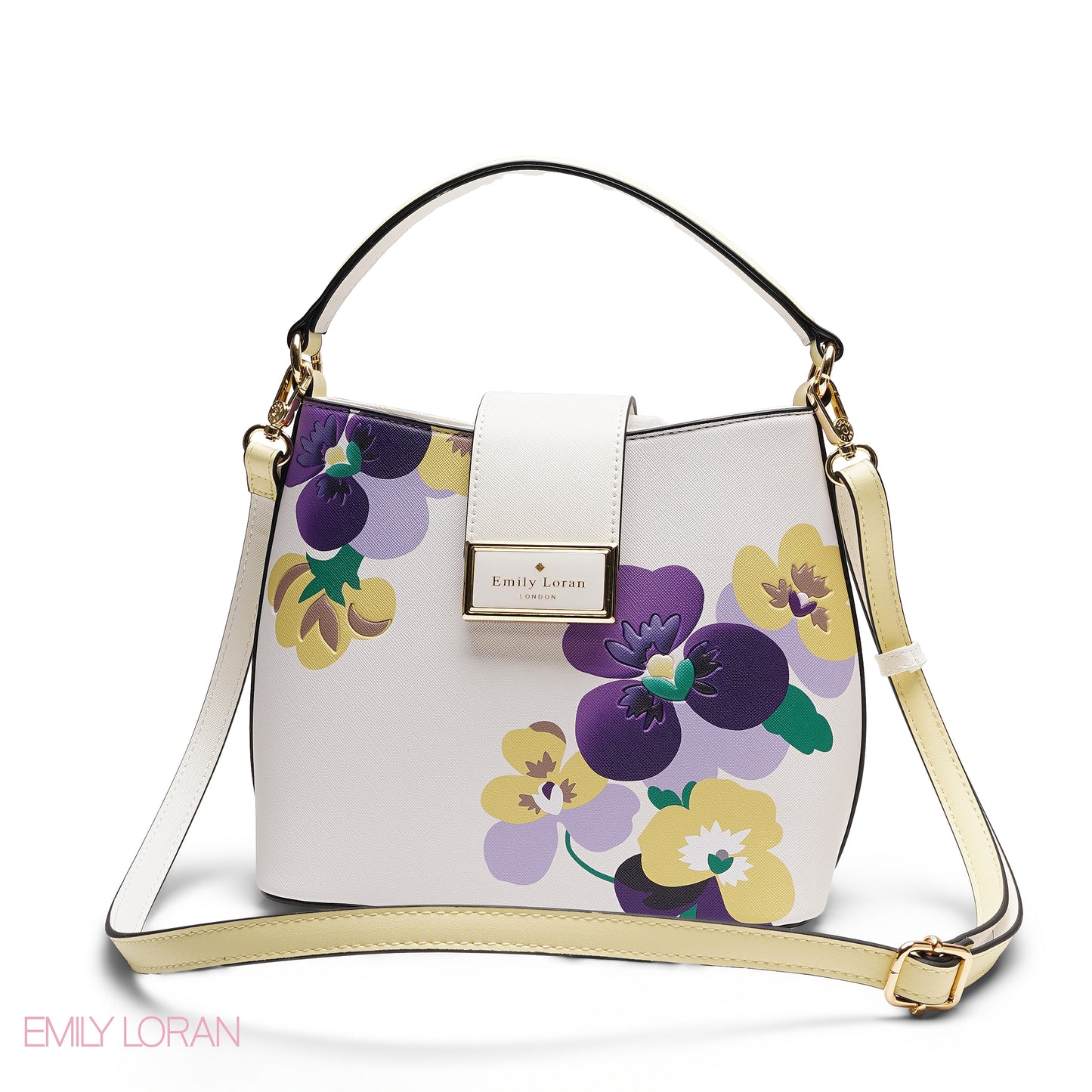 ELEGANT FLORAL PRINT SATCHEL BAG