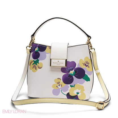 ELEGANT FLORAL PRINT SATCHEL BAG