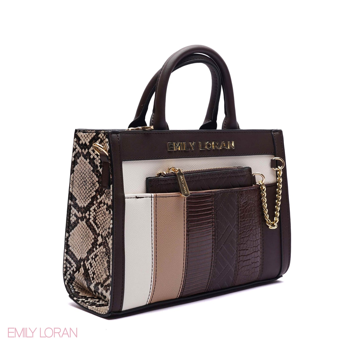 MULTI-TEXTURED PANELLED HANDBAG SET - SMALL
