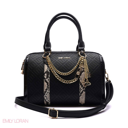 HANDBAG SNAKE PRINT WITH GOLD CHAIN - MEDIUM
