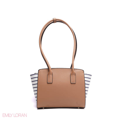 SHOULDER BAG SOFT LEATHER WITH SIMPLE CHARM AND TAGGER POUCH - MEDIUM