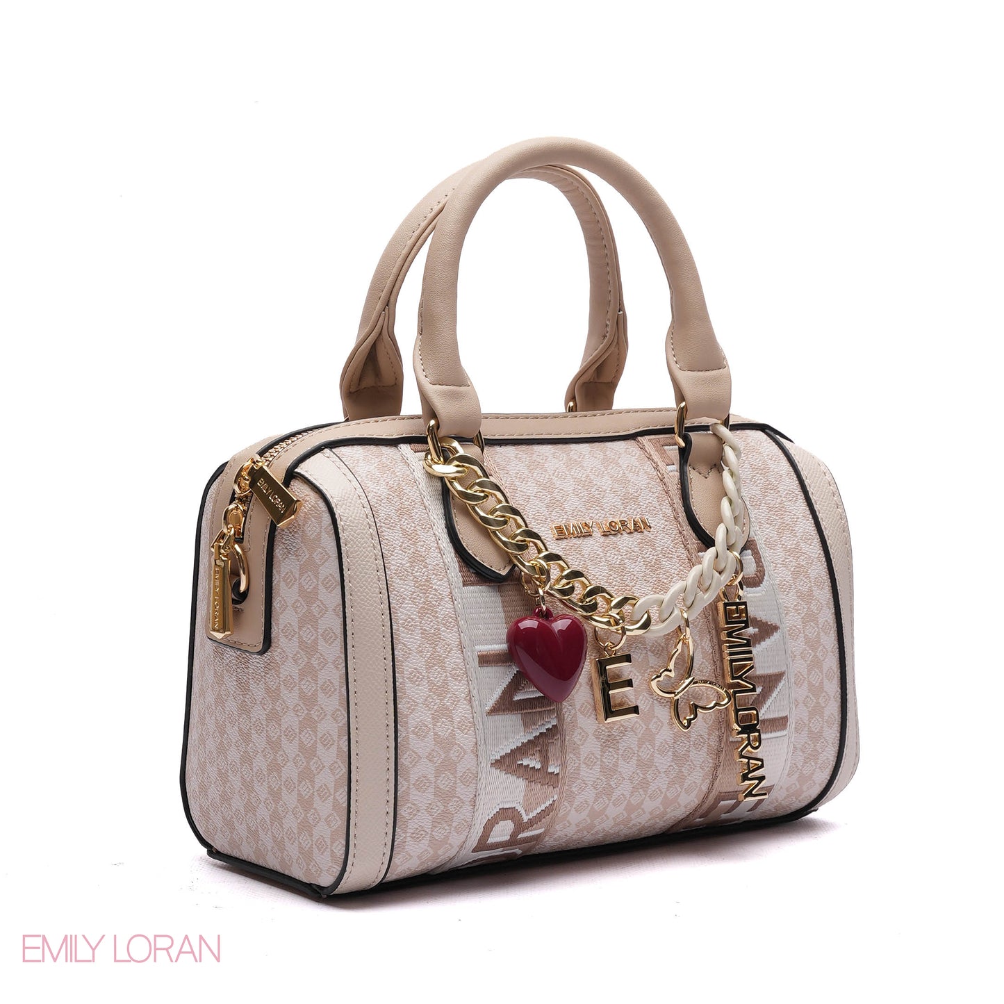 MONOGRAM BARREL BAG WITH CHARM CHAIN - SMALL