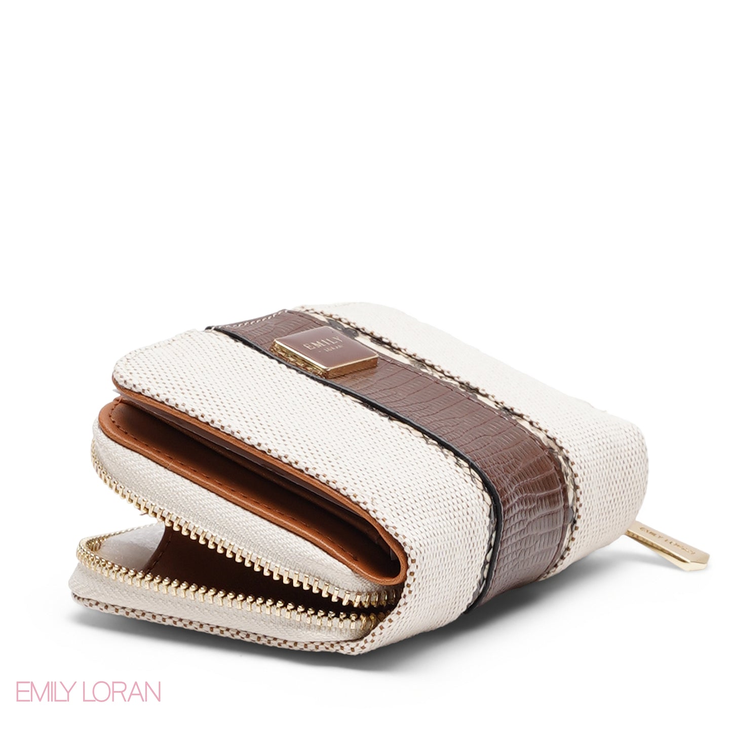 SNAKESKIN TRIM EMBOSSED ZIP-AROUND WALLET