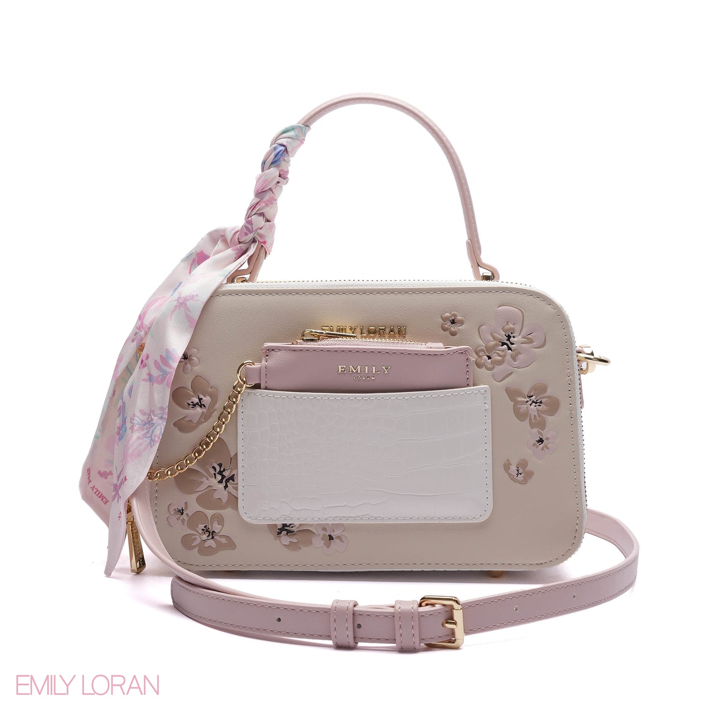 EMBROIDERED TOP-HANDLE BAG SET