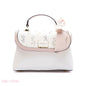 ELEGANT FLORAL TOP-HANDLE FLAP BAG