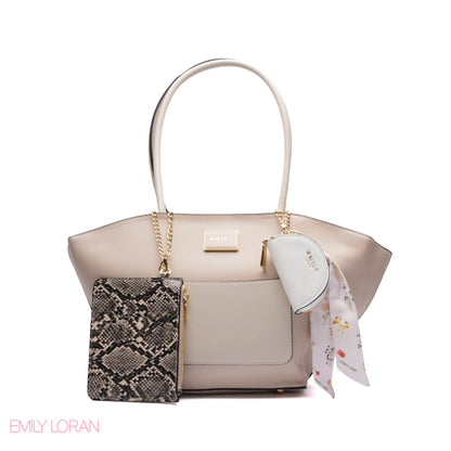 EXPANDABLE SHOULDER BAG WITH POUCH