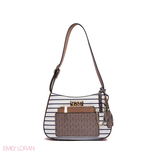 ELEGANT SHOULDER BAG WITH POUCH AND CHAIN