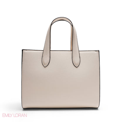 CHIC FLORAL PRINT TOTE WITH LOGO CHARM BAG