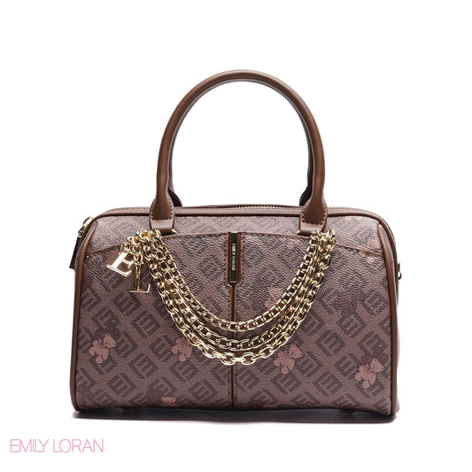 MONOGRAM STRUCTURED HANDBAG WITH CHAIN - SMALL