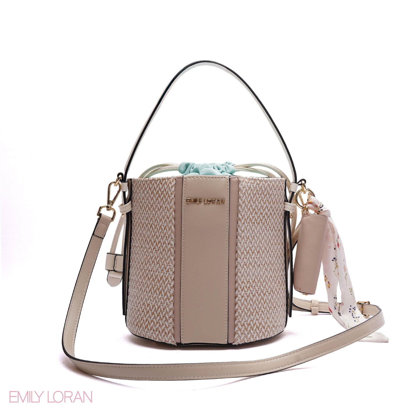 ELEGANT DRAWSTRING BUCKET BAG