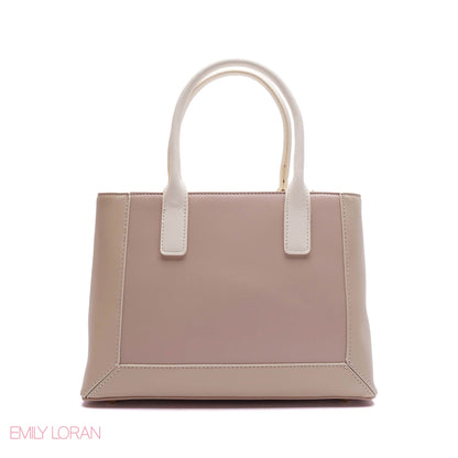 EMBOSSED FLORAL PANELLED SATCHEL BAG - SMALL