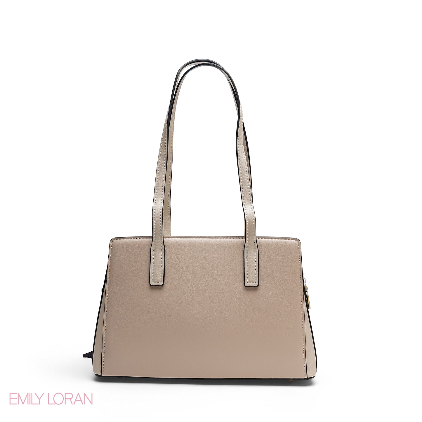 REFINED TOP HANDLE TOTE WITH SNAKESKIN PRINT ACCENTS BAG