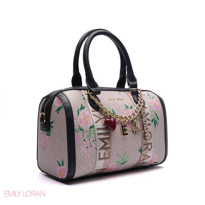 MONOGRAM BARREL BAG WITH CHARM CHAIN - MEDIUM