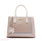 EMBOSSED FLORAL PANELLED SATCHEL BAG - SMALL