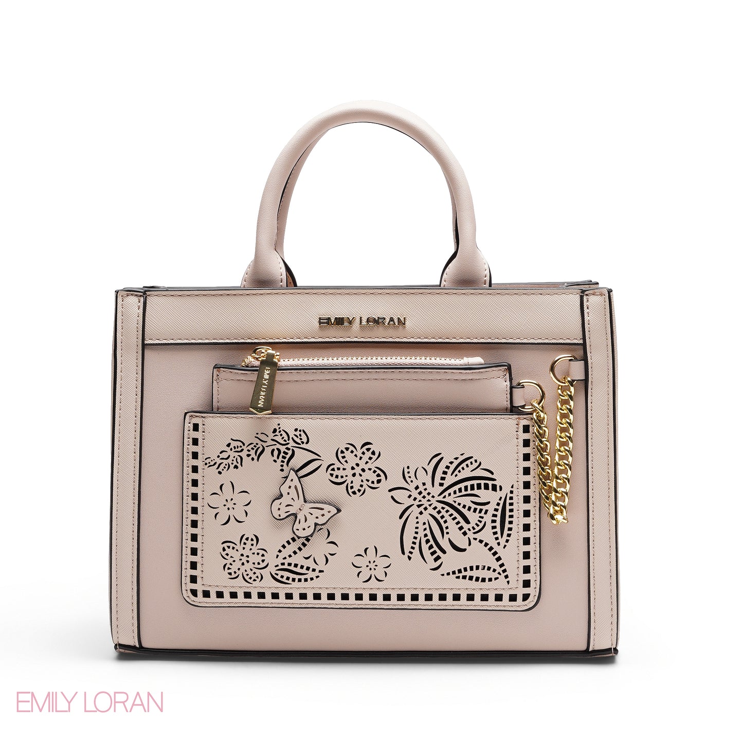 CHIC LASER CUTOUT TOP HANDLE BAG