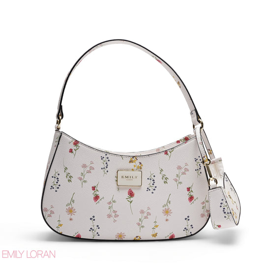 FLORAL SHOULDER HOBO BAG WITH MINI BAG