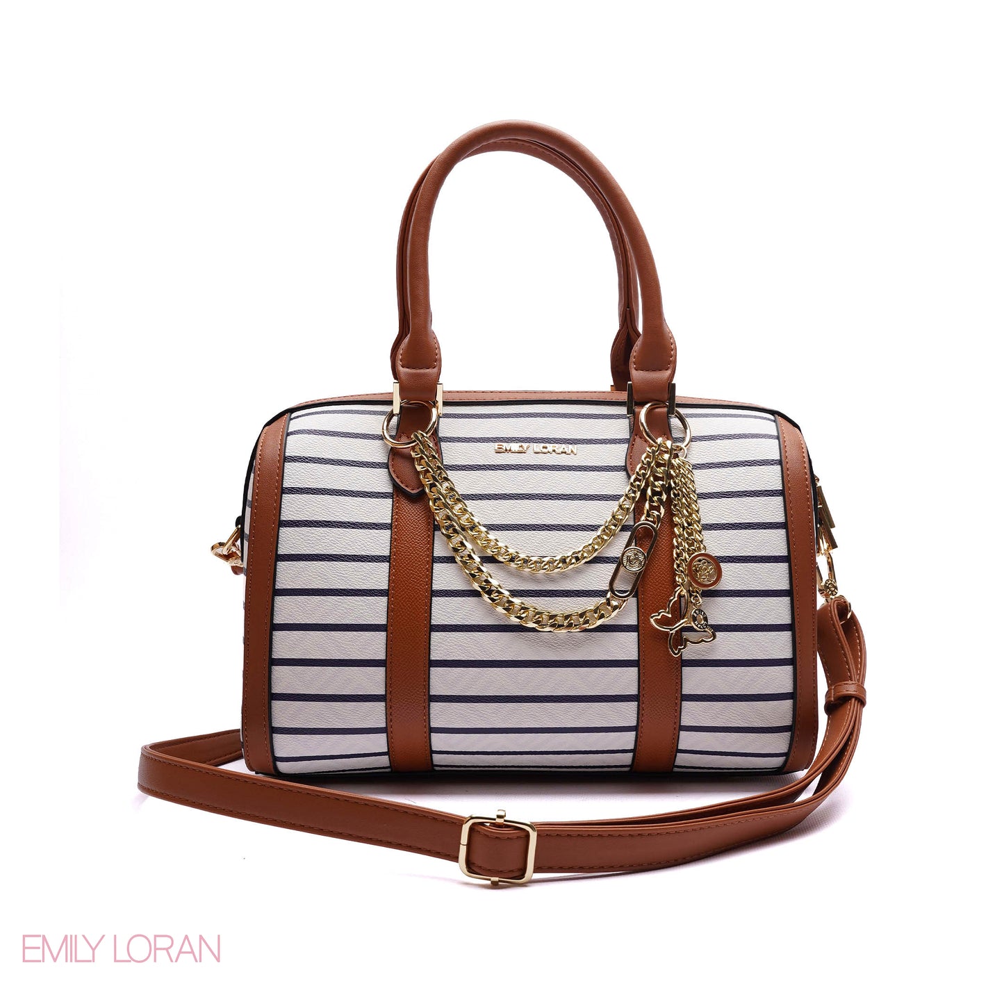 HANDBAG STRIPED DESIGN MIX COLOR -MEDIUM