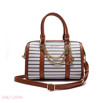 HANDBAG STRIPED DESIGN MIX COLOR -MEDIUM