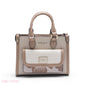 MINI FLORAL BEIGE BAG WITH GOLD METAL STRAP