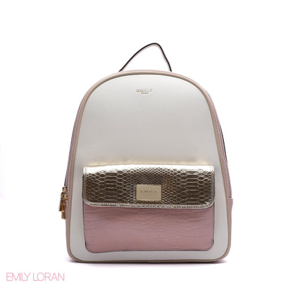 BACKPACK FLOWERS PATTERNS AND CROC FRONT POCKET LEATHER